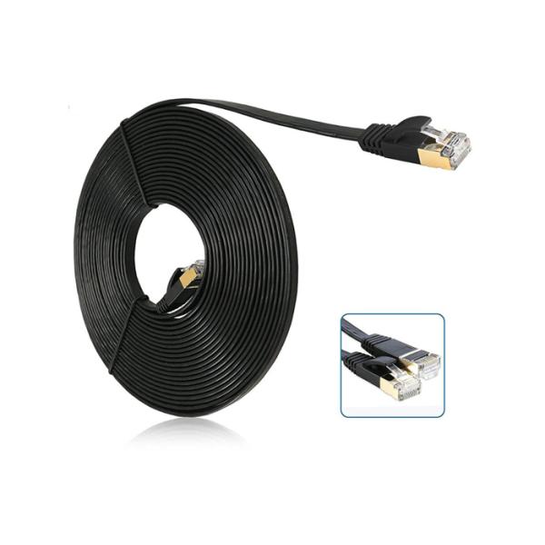 RJ45 Shielded Cat 7 Network Cable , Black Color Cat 7 Ethernet Cable