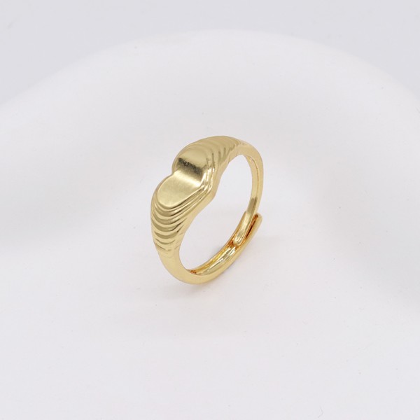 Jiexing Trendy Finger Rings 14K Gold Plated Adjustable Rings Evil Eye Jewelry