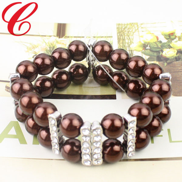 Women Fashion Customized Crystal Bangles Hawaiian Pearl Bracelets
