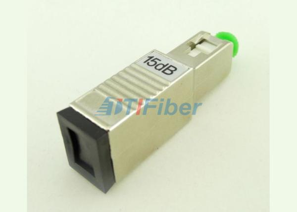15dB SC UPC APC Fiber Optical Attenuator Female to Male Type Metal Housing