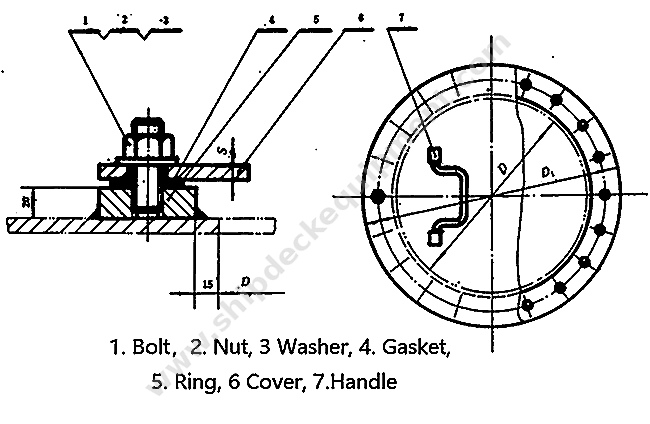 GB 11628 Type C Flush Multi-Bolt Marine Manhole Cover | 450 & 600 mm Cleanout Access