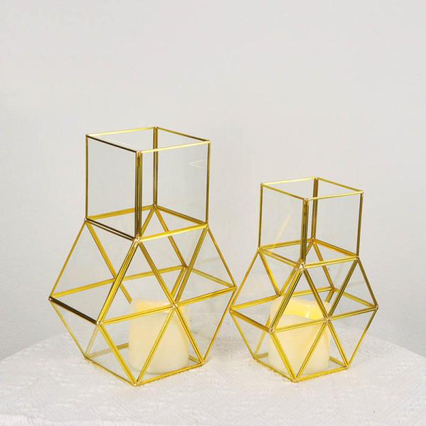 Glass greenhouse artifact creative bottle shape cooper decoration desktop storage candle lantern light cover