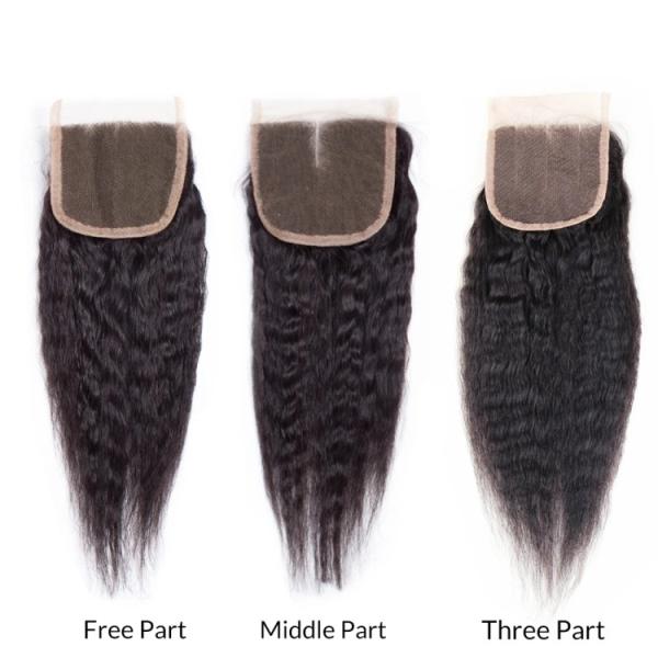 Yaki em linha reta 100 pacotes brasileiros do cabelo do Virgin com fechamento 24 polegadas
