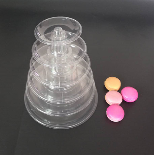 6 ярусов белый 1 мм пластиковый макарон упаковка макарон свадебный дисплей