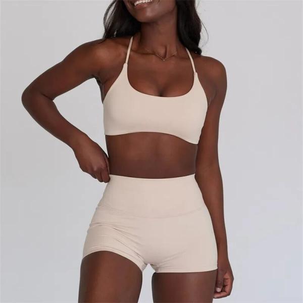 Anti Wrinkle Sports Wear Clothing Summer Yoga Biker Women Shorts Sets