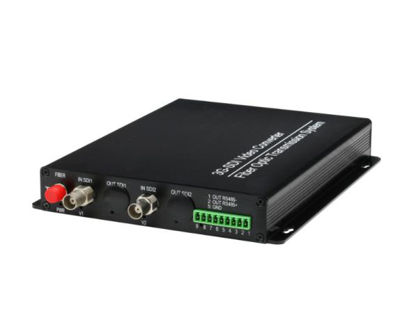 2 channel SDI fiber extender cctv video transmitter and receiver Support SMPTE-292M / SMPTE-259M