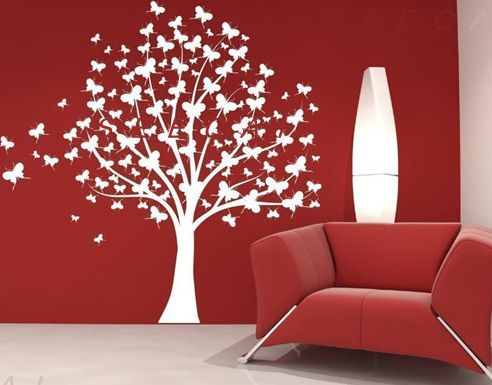 Decorative Modern PVC Large Tree Wall Flower Stickers G192