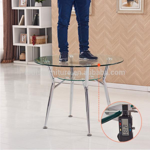 Transparent Glass Coffee Table Round Shape With Steel / Aluminium Legs