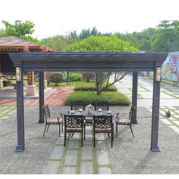 Electric Outdoor Rainscreen Slats Slats Garden Canopy Powder Coated Gazebo