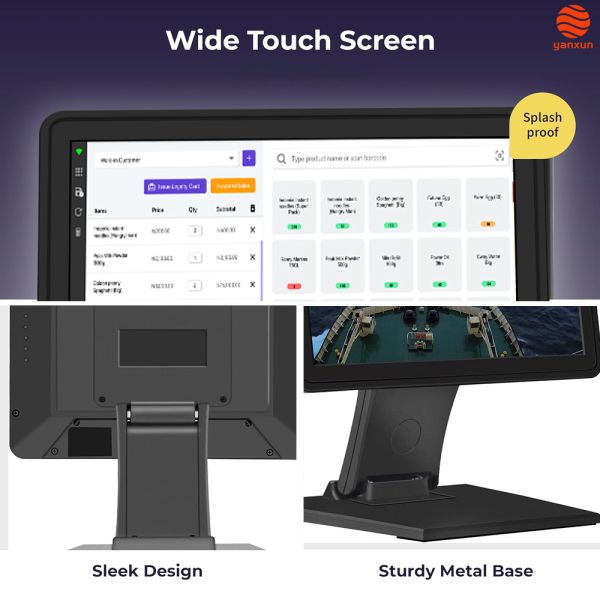 15.6” 10-Point Touch POS Machine  Windows 11 Pro/Android 11, Core i5/2GB RAM, 128GB/32GB Storage, Multi-Port Connectivity for Retail & Hospitality