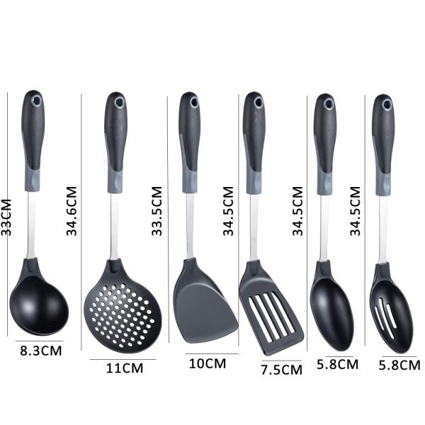 Customized Stainless Steel Kitchen Cooking Utensils Set with Turner and Ladle Spoon