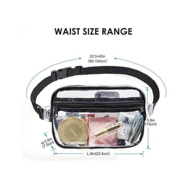 Custom New Design Sports Running Outdoor Bum Waist Belt Bag Travel Portable PVC Clear Fanny Pack Waist Bag