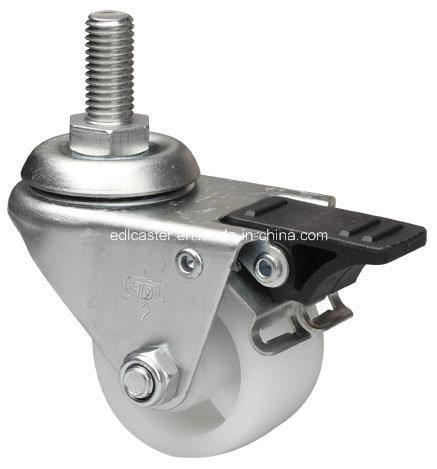 2mm Thickness Threaded Brake Machine Caster 3142-04 with Po Wheel 80kg