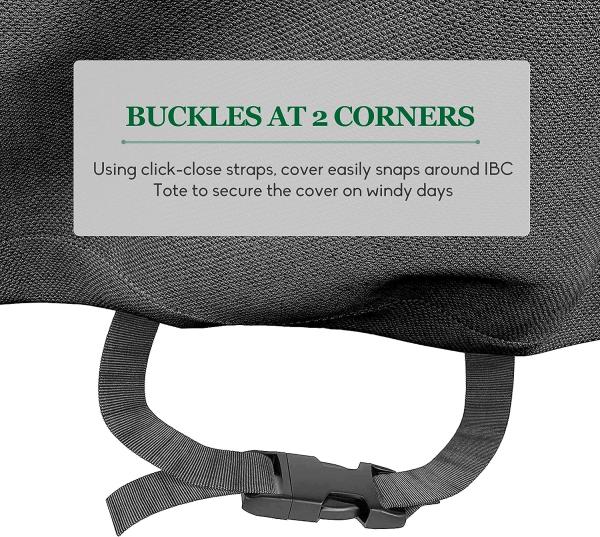 IBC Tote Cover for 1000L Outdoor 275 Gallon Rain Barrel UV Resistant Waterproof Outdoor IBC Covers - Grey GREEN