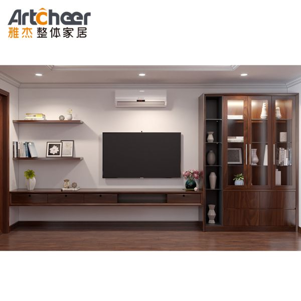 Rustic Style TV Cabinet with Melamine Finish and Customized Size for Modern Living Rooms