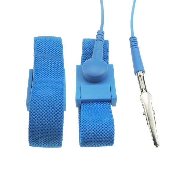 Blue Black 7MM Snap 1M5%  ABS ESD Wrist Strap
