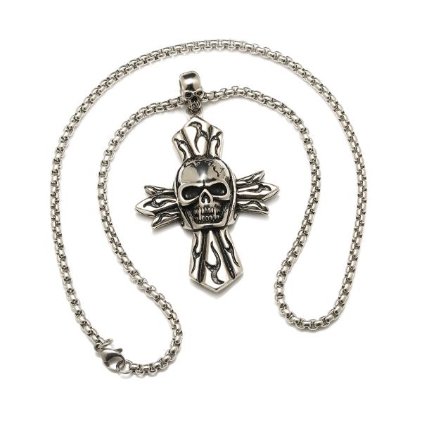 Hot sale big cross stainless steel necklace men body jewelry necklace