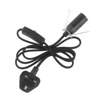 Corde d'alimentation de lampe à sel à 3 broches avec support et commutateur E14 E27