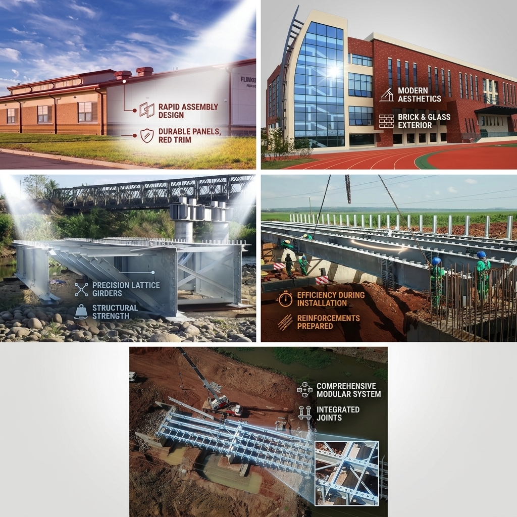 Large Clear Span Prefabricated Steel Building Exhibition Hall Column Free North America Project