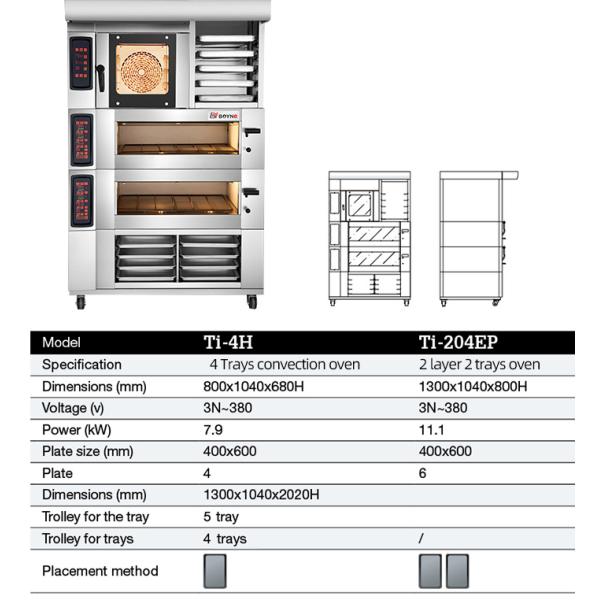 Floor Type 4 Plate Hot Air Circulation Oven Plus 4 Trays Conjoined
