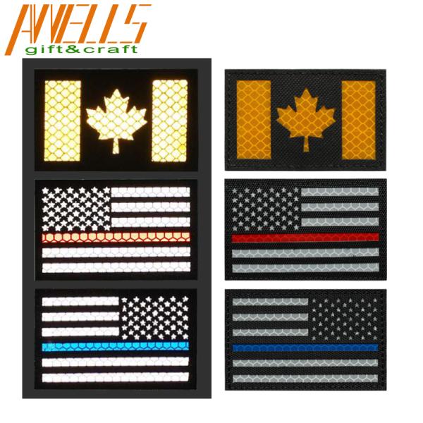 Military Gun Flag IR Patch Camouflage Fabric With Velcro Backing