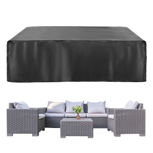 Outdoor Waterproof Patio Furniture Covers,420D Oxford Polyester Black Rectangular Sectional Furniture Set Covers