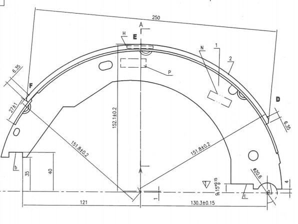 12V 12 X 2 Trailer Brake Shoes Replacement Dexter 7000 Lb Axle Brake Shoes