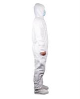 PM médico impermeável Coverall With Hood And Elastic Wrist do hospital do pulverizador da pintura