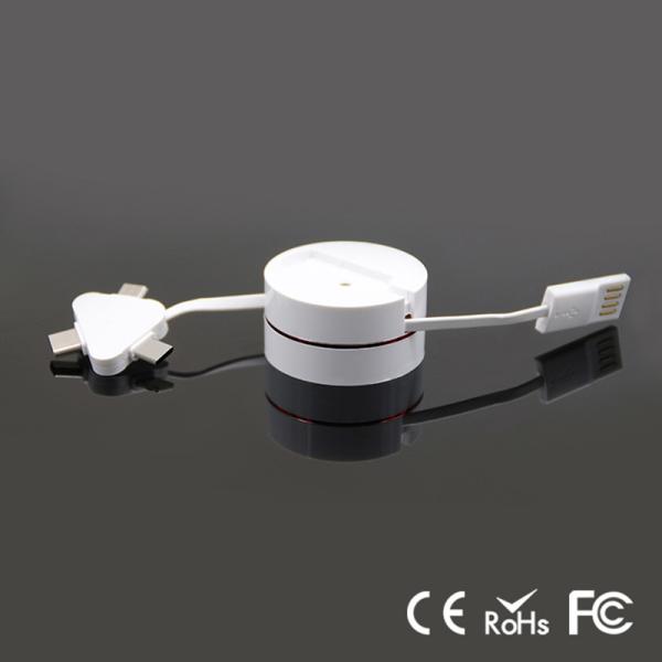 3 In 1 Retractable Length 80cm Micro Type C Cable Fast Charging