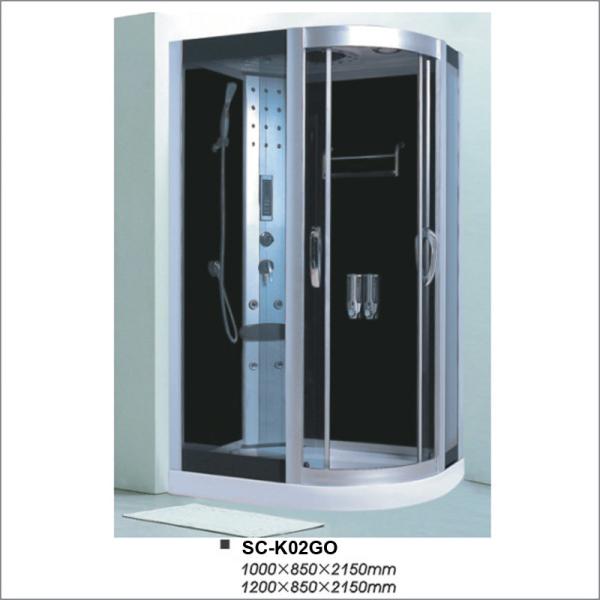 Кабина ливня коробки Хйдромассге ванной комнаты угловой закаленная роскошью стек