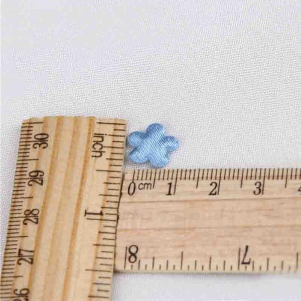Light Blue Satin Applique Flower Applique Crafts For Dress Decoration Size 10 mm