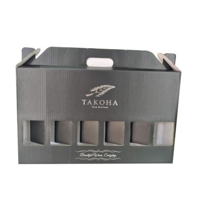 Waterproof Black Corrugated 12 Bottle Wine Gift Box