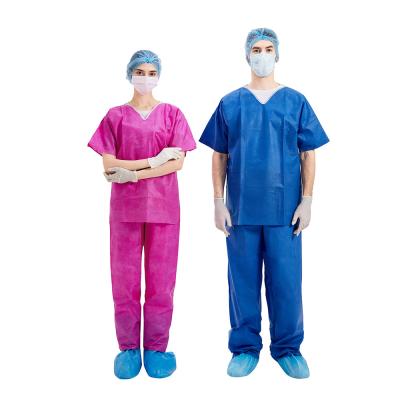 Short Sleeve Doctor Disposable Scrub Suits XL L M SMS