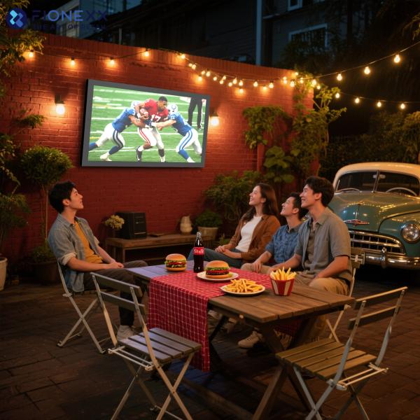 Téléviseur QLED étanche Plein Soleil 2000 nits 3500 nits 4k Télévision HD Boîtier entièrement métallique IP65 IP66 TV extérieure avec télécommande