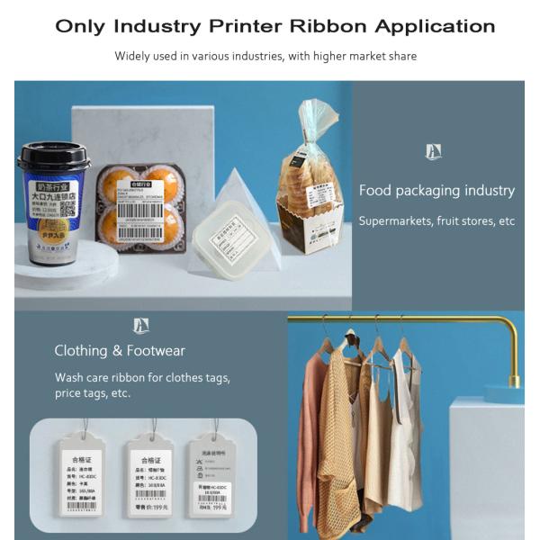 Custom Size Thermal Transfer Ribbon for Flat Heat Label Printer Ink Side Customerized