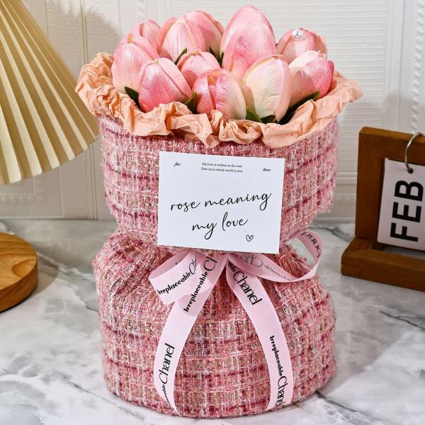 Tulip soap bouquet, small fragrance style, Qixi Festival, Valentine's Day, Teachers' Day gift for boyfriend and girlfriend, soap bouquet