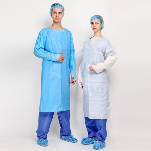 Operating Room Disposable Ppe Gowns Sterile PE Coated Ultrasonic Sewing