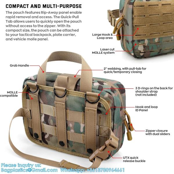 Outdoor Utility Medical Pouch Tactical MOLLE Accessory Pouch Medical Pouch Tactical First Aid Pouch EMT Rip-Away IFAK