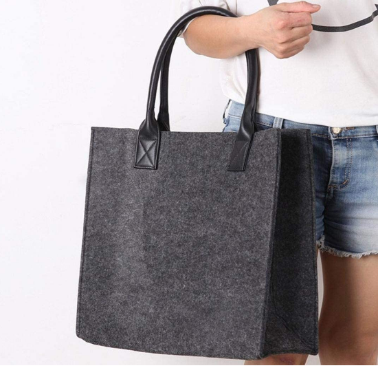 Multifunctional Large Capacity Felt Shoulder Bag Women Shopping Storage Pouch