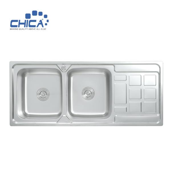 CH12050D Topmount Kitchen Sink Stainless Steel Press Kitchen Sink Double Bowl Kitchen Sink
