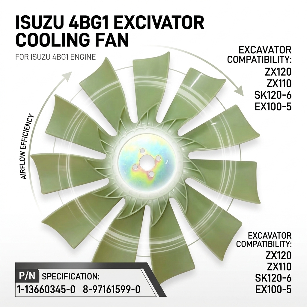 Heavy Duty 11 Blade Engine Radiator Cooling Fan 1-13660345-0 8-97161599-0 Isuzu 4BG1 Excavator Mining Construction
