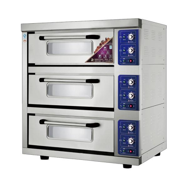 El ahorro de la energía 3 hornos eléctricos de la hornada del acero inoxidable de las bandejas laminó - mecanografíe, la gama de temperaturas 20 ~ 300°C