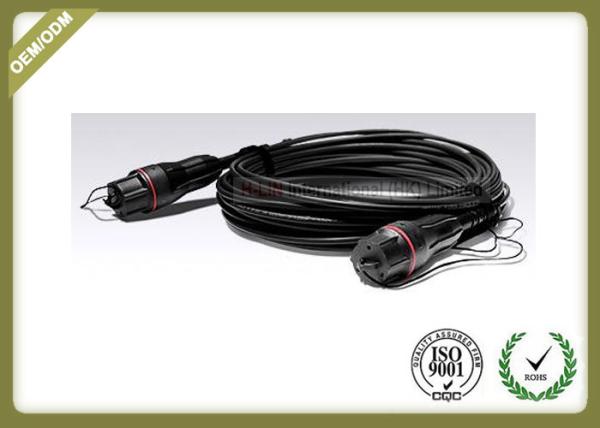 Black Color Outdoor Fiber Optic Cable FULLX LC To FULLX LC Multi Purpose 2 Cable Count