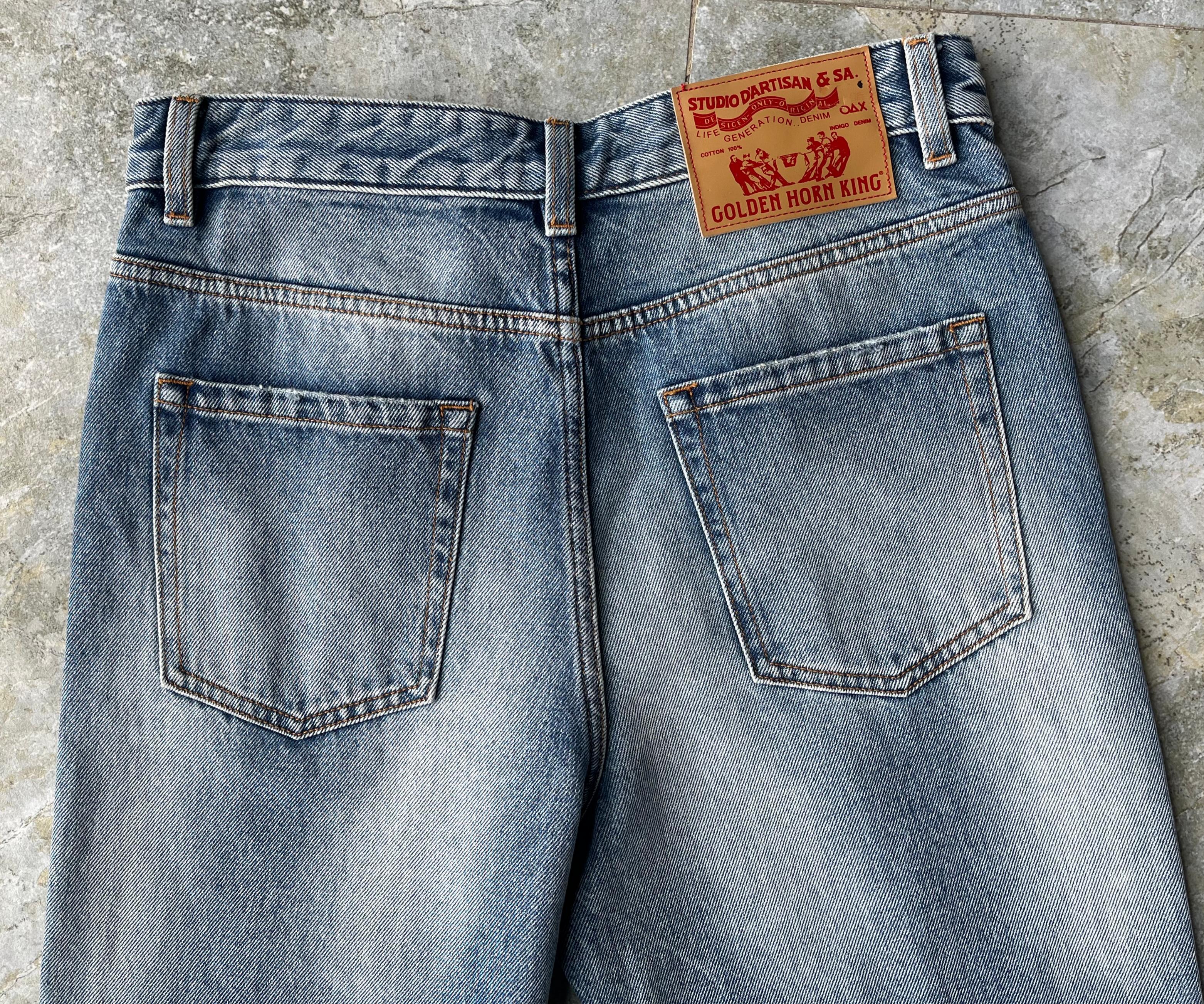 Horse Shadow Wash Men's Jeans Loose Vintage Straight Jeans Wide Leg