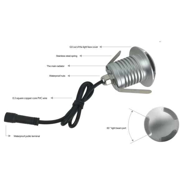 prova DC12 da água de 3W IP67 - cor enterrada diodo emissor de luz do RGB da luz da escada da maneira da caminhada das luzes 24V