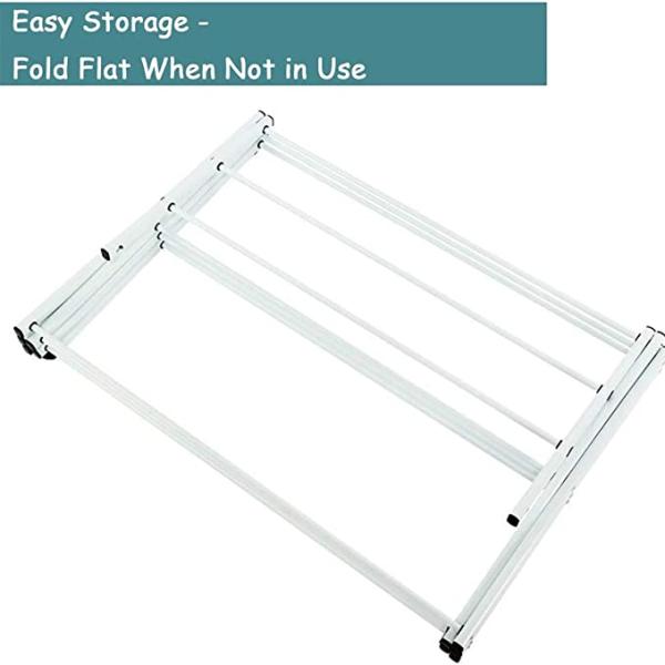 White Foldable Alloy Steel Clothes Drying  Laundry Rack