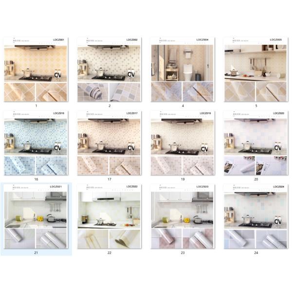Modern Style Peel and Stick Kitchen Backsplash Wallpaper Fireproof PVC Vinyl Wall Tile Stickers