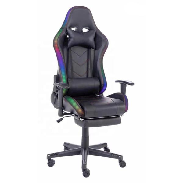 Seat Height 54cm Adjustable Armrest Racing LED Light RGB Gaming Chair with Custom Logo