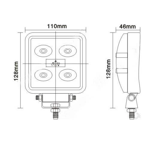 5 Inch Square 15W LED Work Light For trucks