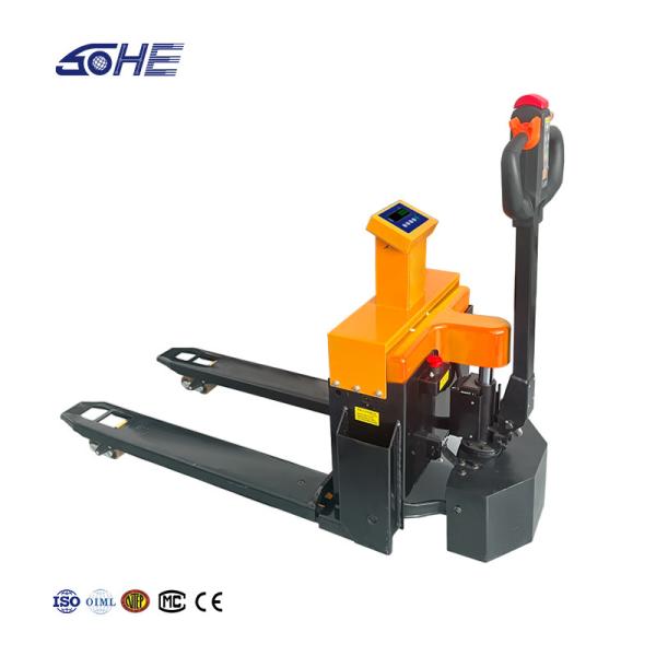 Battery-Powered SOHE 1-3 Ton Narrow Electric Pallet Truck with Scale and LED Display
